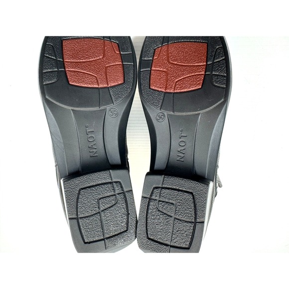 Naot Briza Ankle Boot Women 39 US 8-8.5 NWOB Leather Buckled Block Heel Black - Picture 12 of 12